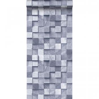 Papel Pintado 3D Imitación Madera Azul - 53 cm x 10.05 m - Estahome