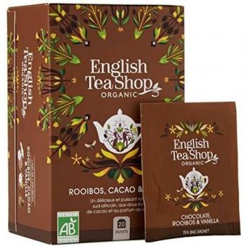 English Tea Shop Chocolate, Rooibos & Vainilla Orgánico Naturalmente Sin Cafeína / Rooibos Té orgánico con chocolate y vainilla Naturalmente sin cafeína Concesión de té Colección elegida a mano por Sri Lanka - 1 x 20 sobres