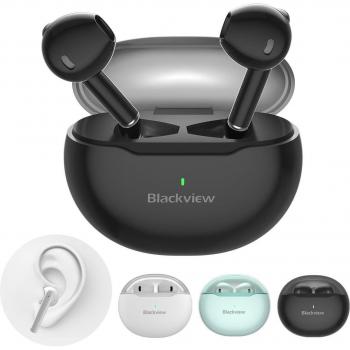 Blackview Airbuds 6 - Auriculares Bluetooth con Estuche de Carga, Bluetooth 5.3, TWS, Cancelación de Ruido Activo, Control de Toque, Microfono, Color Negro