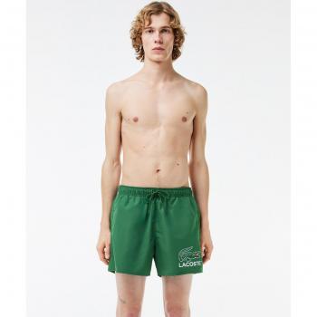 Bañador Lacoste para hombre con estampado de cocodrilo verde MH6912-132