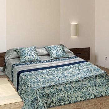Burrito Blanco - Colcha-boutí con cuadrantes 402 para cama 150x190/200 cm, color azul
