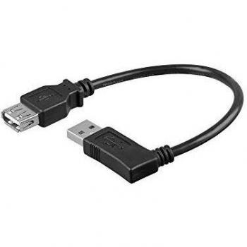 Cable Alargador USB 2.0 Hi-Speed 90° - 0,30 m Negro