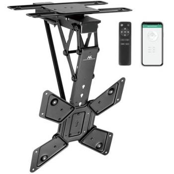 Soporte de Techo Eléctrico Maclean MC-491 para Televisores de 23 a 65 | Motorizado, Control Remoto y App Tuya | Carga Máx. 30 kg | Giro ±
