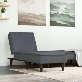 Sofá diván de terciopelo gris oscuro