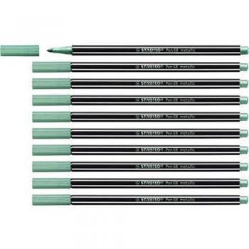 Rotulador stabilo acuarelable pen 68 metalico verde 1 mm