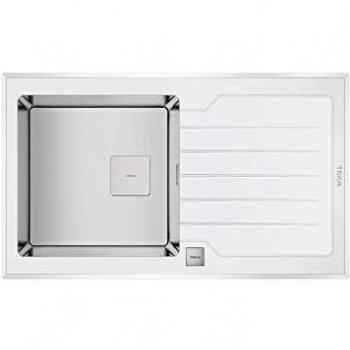 Teka Diamond RS15 1C 1E 86 Lavabo sobre-encimera Rectangular Acero inoxidable/vidrio - Fregadero