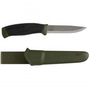 Mora FT10128 Cuchillo a Lama Fissa, Hoja de acero inoxidable, Mango de goma, Color Verde