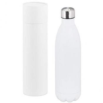 Botella Térmica de Acero Inoxidable 1 Litro, Aislante, Hermética, Portátil, Blanco
