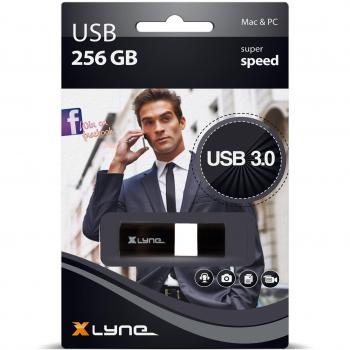 Pendrive Xlyne Wave 256GB USB 3.0 (Tapa, Negro y Blanco)