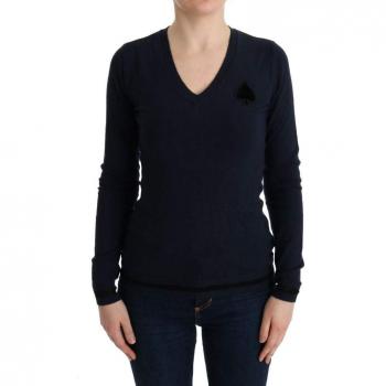 Blue V-neck Viscose Sweater - Costume National C’N’C, V-Neck Knitwear, female, Size: S