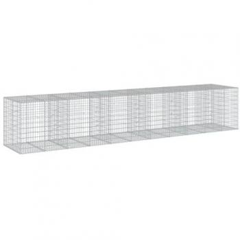 Cesta de gaviones con cubierta hierro galvanizado 550x100x100cm Plateado