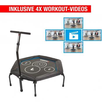 Trampolín de Fitness Hammer Cross Jump, Plegable, con Barra en T Ajustable, 120 cm, Soporta hasta 130 kg