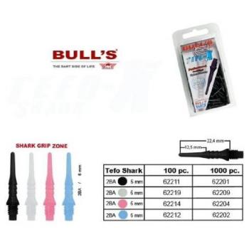 Bulls Punta tefo x Shark Tips Negro 2ba 22. 4mm 1000unid