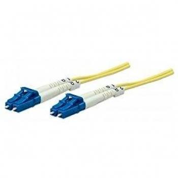 Intellinet Fiber Optic Patch Cable, OS2, LC/LC, 2m, Yellow, Duplex, Single-Mode, 9/125 µm, LSZH, Lifetime Warranty