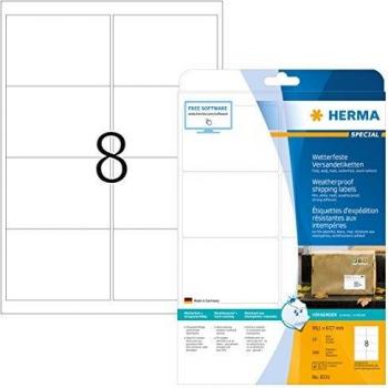 Etiquetas de Envío HERMA 8331, 99,1 x 67,7 mm, 200 unidades, A4, Autoadhesivas, Resistentes al Agua