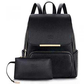 Coofit Mochilas Mujer Casual Universidad Escolares Estilo con Monederos Moda Bolso Negro