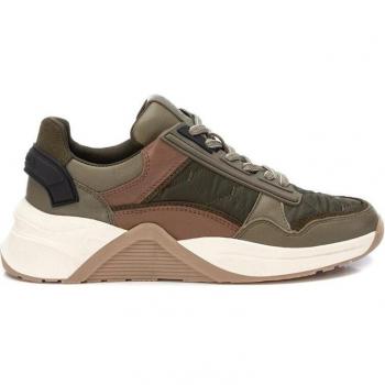 Zapatillas deportivas de mujer combinadas color kaki con cierre de cordón
