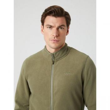 Borg Full Zip Fleece Jacket - Green, XL