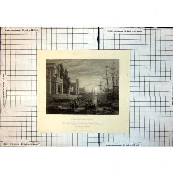 Drucken Sie Italienischen Seehafen Von den Ursprünglichen Claude Lorrain-Segelschiff-Leuten 318J711