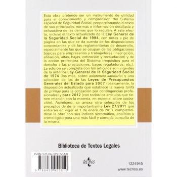 Ley General de la Seguridad Social (Derecho - Biblioteca De Textos Legales)