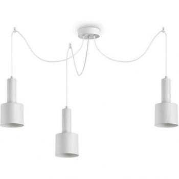 Lámpara colgante Holly Metal blanco 3 bombillas 37cm, Ideal Lux - holly - Lámpara colgante de techo para interior 3 luces Blanco, E27