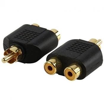 Valueline AC-016GOLD - Adaptador de audio Mono 2x RCA Hembra a RCA Macho
