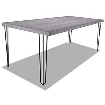Mesa de Comedor FRANKYSTAR de Madera y Metal con Patas Triangulares Negras - 220x100 cm