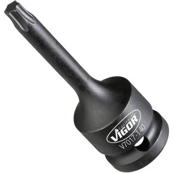 Llave de vaso destornillador de impacto VIGOR V7017-T40, cuadrado hueco 1/2 pulgadas (12,5 mm), perfil T, T40