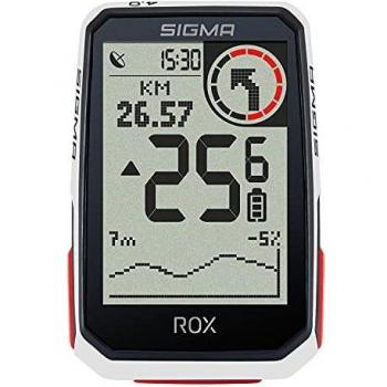 SIGMA SPORT ROX 4.0 Blanco Sensor Set | Ciclocomputador inalámbrico GPS y navegación, con sensores de velocidad, frecuencia cardiaca y cadencia de pedaleo | Navegación GPS en exteriores con altimetría