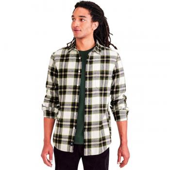 Camisa de hombre slim fit de manga larga con cuadros y bolsillo en el pecho Dockers