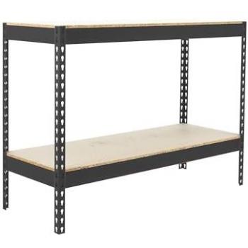 Estantería Simonforte 1506-2 Chipboard 900 Antracita/Madera, 2 baldas, sin tornillos, alta capacidad de carga 600 kg, dimensiones 900x1500x600 mm