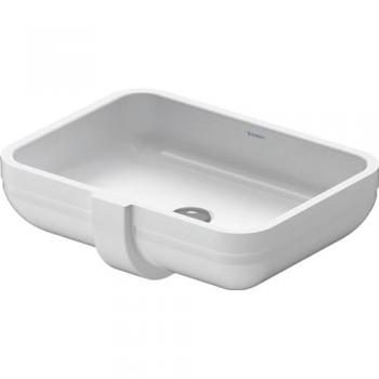 Duravit Happy D.2 Under-Mount Bathroom Sink, White Gloss Finish, 520 mm x 340 mm, No Faucet Hole