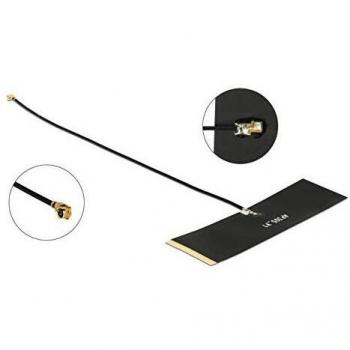 Antena TETRA 430-470 MHz 0 dBi MHF, 15 cm, montaje adhesivo, negra