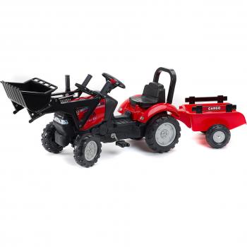 Tractor Pedal Case IH con Cargador Frontal y Remolque