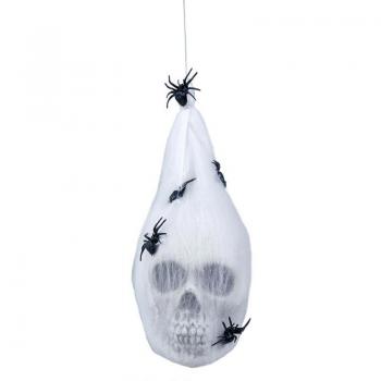 Colgante de Calavera en Telaraña Guirca - Bolsa Telaraña con Calavera de 25 cm