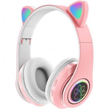 Auriculares Inalámbricos Bluetooth 5.0 con Forma de Oreja de Gato para Chica, Cascos Deportivos de Larga Duración para Teléfono Móvil