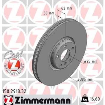 Disco de freno ZIMMERMANN 150.2918.32