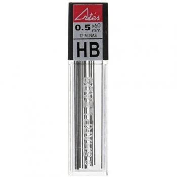 Artes S502A - 12 Minas, color Negro, 0.5X60 mm, pack de 24