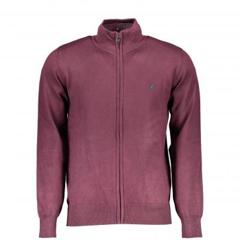 U.S. Polo Assn. Grand Polo Elegant Crimson Zip Cardigan with Embroidery - XL