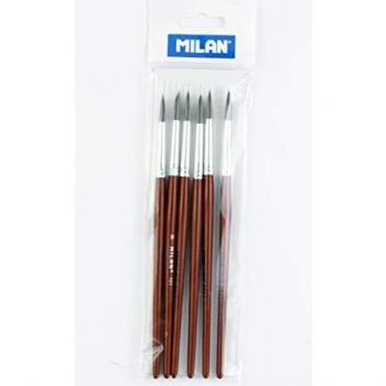 Pack 6 pinceles escolar serie 101 nº 9 Milan