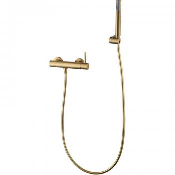 Kit de ducha monomando Imex Monza en oro cepillado
