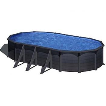 Piscina Ovalada Grafito Kea 730x375x120 Cm Gre Kit730gf