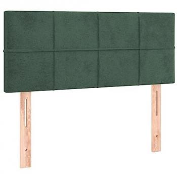 Cabecero con LED de terciopelo verde oscuro 100x5x78/88 cm