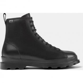 Botines de hombre negros de piel con cordones