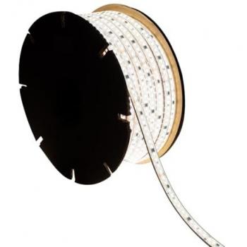 Tira LED Regulable 220V SMD 120 LED/m Bobina 50m 14W/m 1680lm/m Silicona Flexible Ancho 12mm Corte 10cm IP67 Blanco Neutro 4000