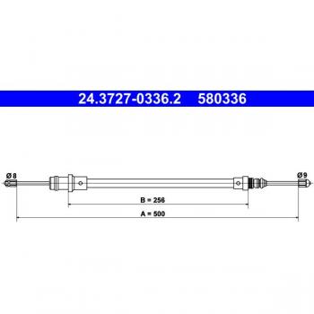 Cable de freno de mano ATE 24.3727-0336.2 con características premium