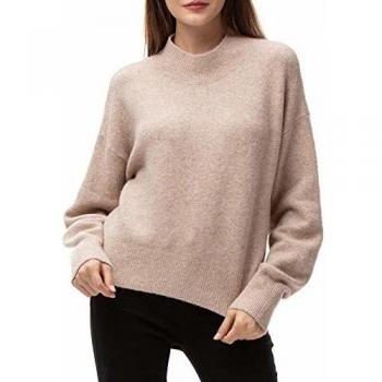 Woolen Bloom Jersey Punto Mujer Invierno Otoño Basico Cuello Redondo Jerseys Camiseta Manga Larga Sueter Mujer Suelto Jerseys Casual Sudadera Rebeca