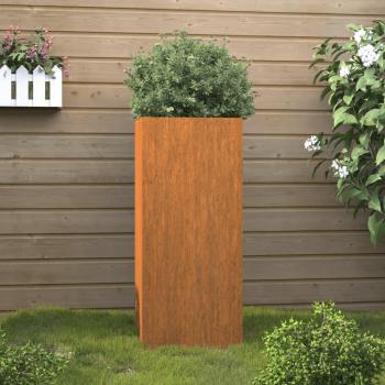 Corten Steel Planter 32x29x75 cm
