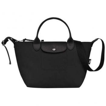 Le Pliage Energy Small Multi-Position Handbag in Recycled Nylon and Leather