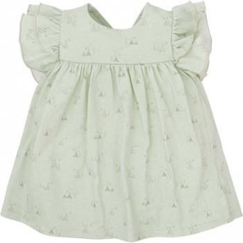 Vestido de bebé niña estampado con volantes en color verde